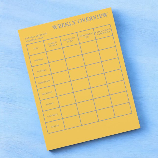 Weekly Overview Academic Planner for Students (Creator Uploaded)