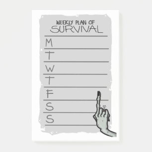 Weekly Plan of Survival Post-it Notes