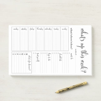 Weekly Planner Agenda Post-It Notes