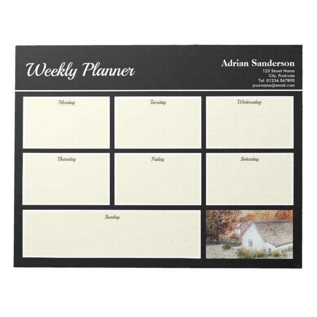 Weekly Planner Buttermere Village England Autumn Notepad (Front)