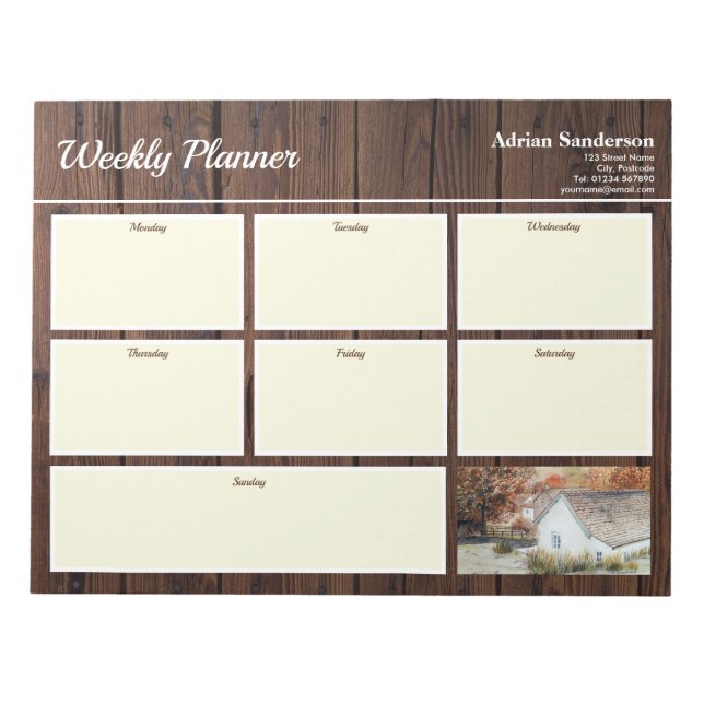 Weekly Planner Buttermere Village England Autumn Notepad (Front)
