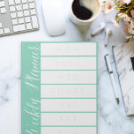 Weekly Planner Custom Colour Tear Away Calendar Notepad<br><div class="desc">Customise with your own background colour,  Click "customise it" to change the colour on the right; you can also change the days of the week if you like to start your week with Sunday.</div>