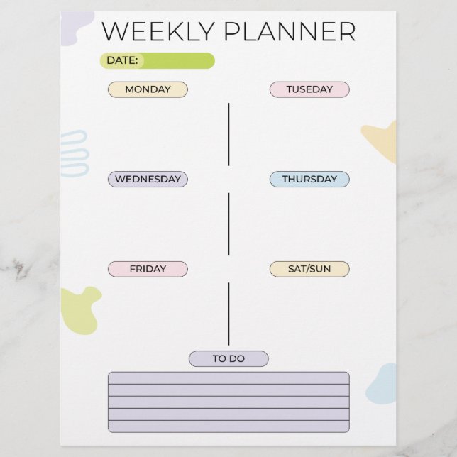 Weekly Planner Custom Letterhead (Front)