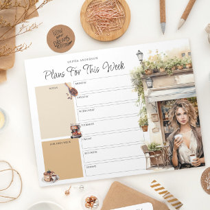Weekly Planner Custom Name Coffee Lover Notepad