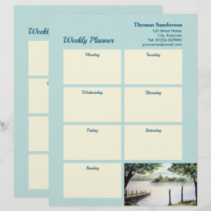 Weekly Planner Derwentwater Lake District Cumbria Custom Letterhead