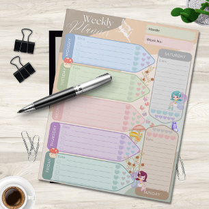 Weekly Planner Fantasy Fairy Butterfly Multicolor Notepad