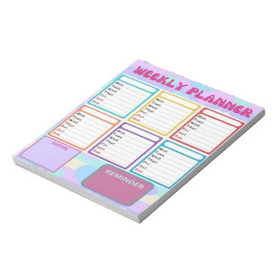 Weekly Planner for Sweet Organisation Notepad