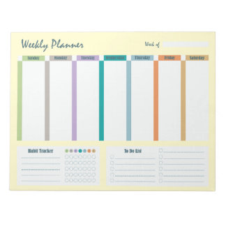 Weekly Planner Habit Tracker To Do List Notepad