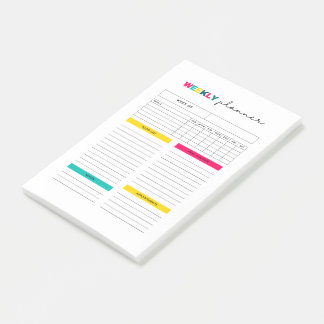 Weekly Planner Journal Post-it Notes