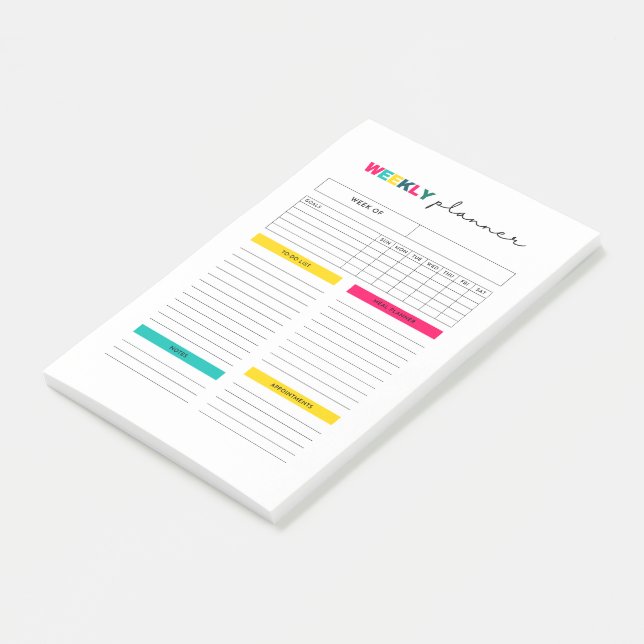 Weekly Planner Journal Post-it Notes (Angled)