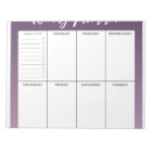 Weekly Planner Modern Script Purple Ombre