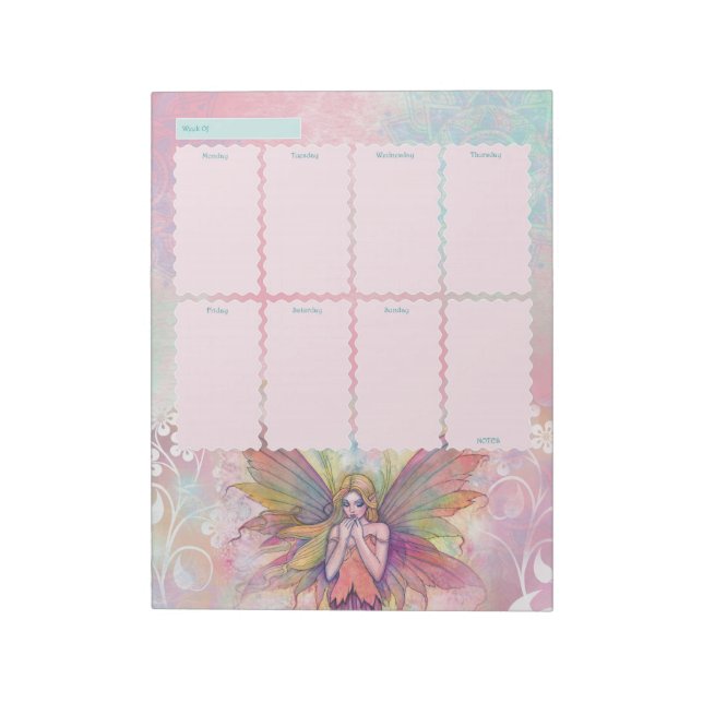 Weekly Planner Notepad Wildflower Fairy (Rotated)