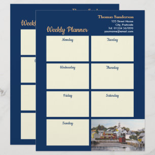 Weekly Planner Portsmouth Harbour New Hampshire Custom Letterhead