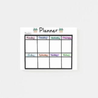 Weekly Planner Post it Notes