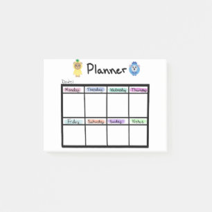 Weekly Planner Post it Notes