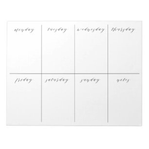 Weekly Planner Simple Calligraphy Calendar Notepad