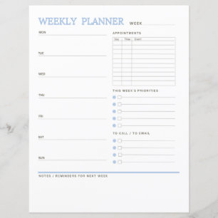 Weekly Planner Simple Page