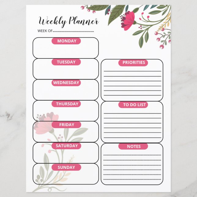 Weekly Planner Template (Front)