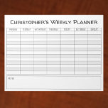 Weekly Planner to Personalise with Name Choice. Notepad<br><div class="desc">Useful weekly planner you can personalise with your own title and name choice. Design is of a plain and clean looking business-like layout.</div>