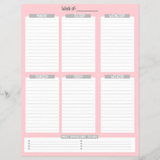 Weekly Planner | Undated To-Do List (Red) Flyer