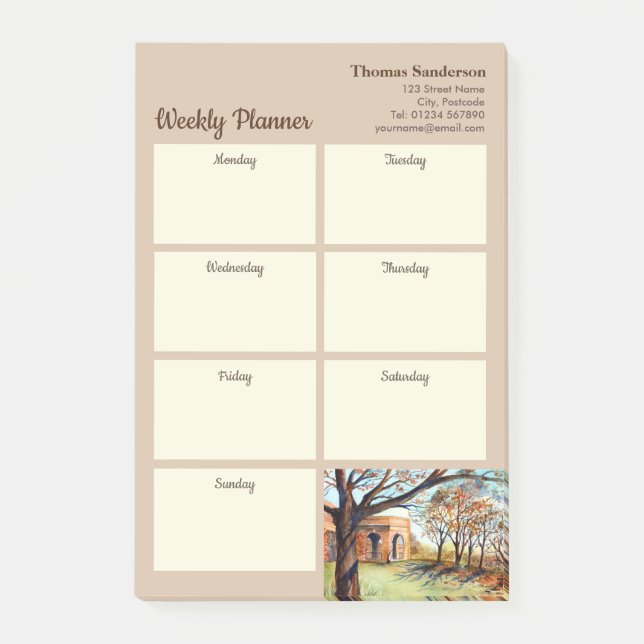 Weekly Planner Valley Garden Harrogate England Post-it Notes (Front)