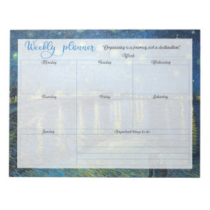 Weekly planner - Van Gogh background Notepad