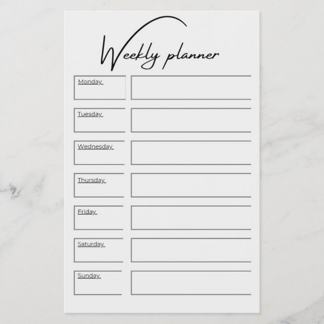 Weekly Planner Vertical Schedule Layout Flyer (Front)