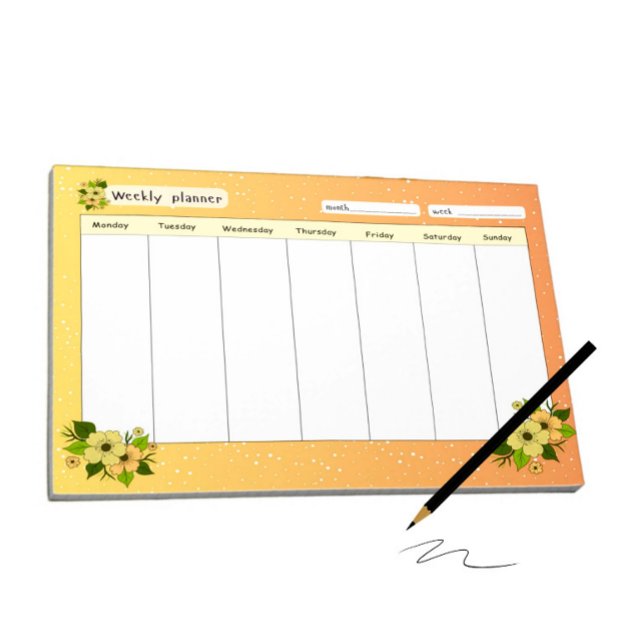 Weekly planner with flowers notepad (Creator Uploaded)