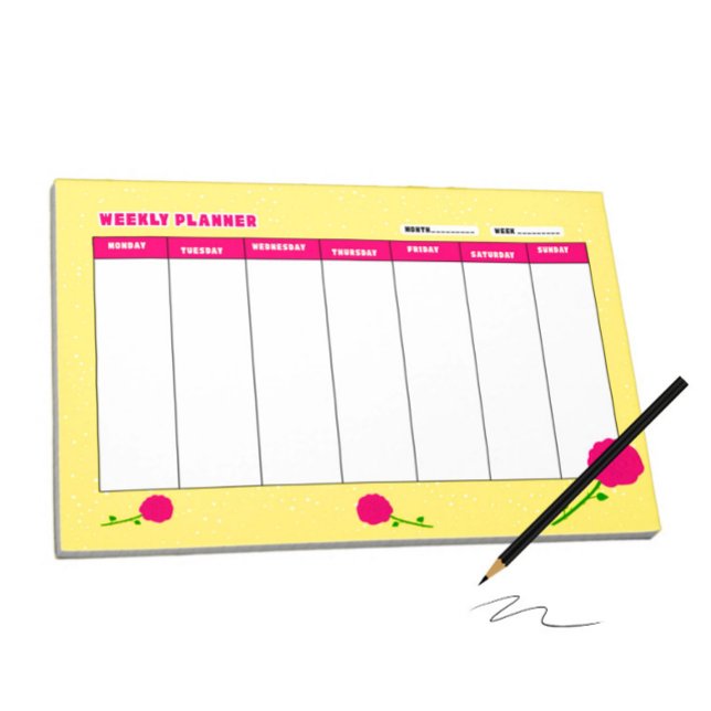 Weekly planner with roses notepad (Creator Uploaded)