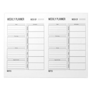 Weekly Schedule Notepad