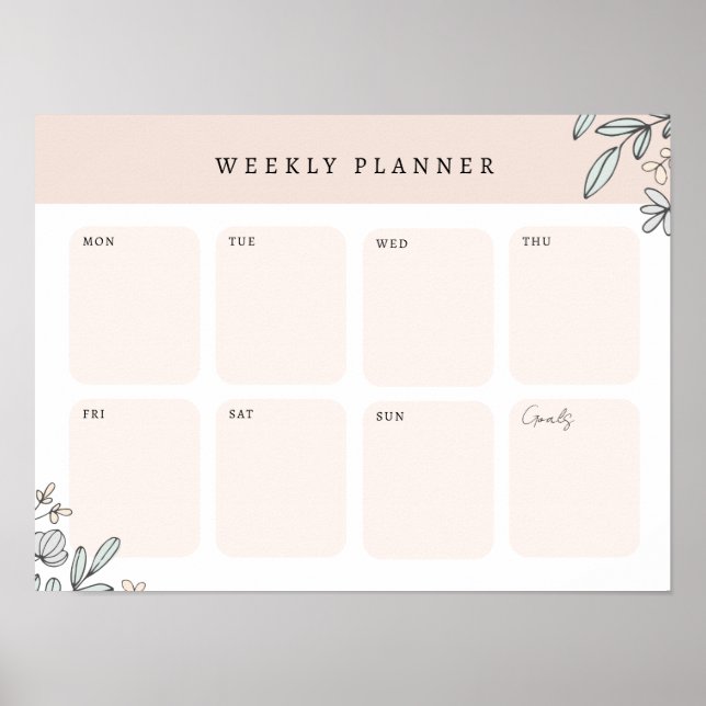 Weekly Schedule Planner Template Poster (Front)