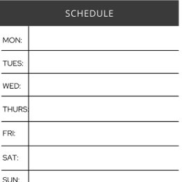 Weekly Schedule Tracker Post it notes
