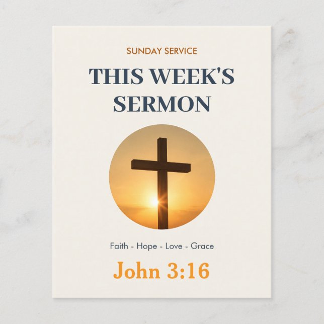 Weekly Sermon Sunday Service Announcements Church Flyer (Front)