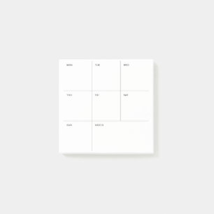 Weekly Study Planner Post-it Notes