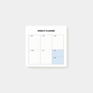 Weekly Study Planner Post-it Notes