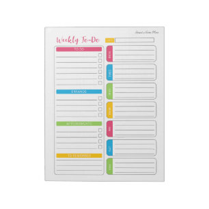 Weekly To-Do-List Custom Notepad