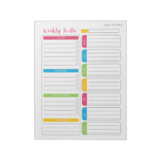 Weekly To-Do-List Custom Notepad