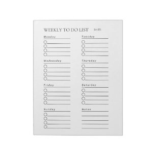 Weekly To-Do List Notepad