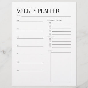 Weekly to do list planner