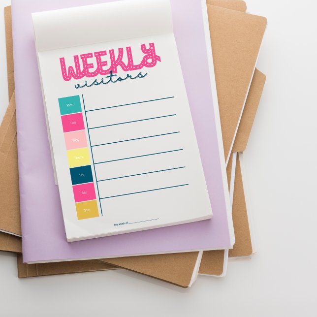 Weekly Visitors, Caregiving, Aging Parents Notepad (Creator Uploaded)