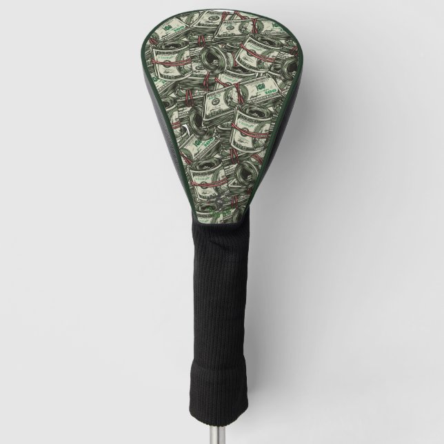 Weeknd Money Game Bachelor Party Cash Roll Pattern Golf Head Cover (Front)