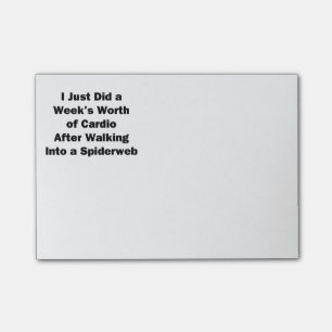 Week's Worth of Cardio Post-it Notes