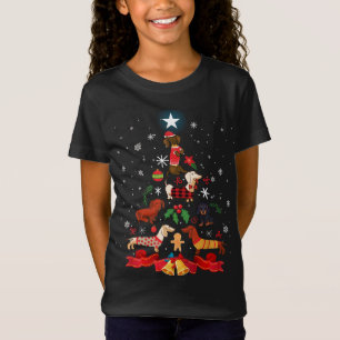 Weenie Christmas Tree Dog Xmas Costume Gift Kid T-Shirt