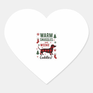 Weenie Dog Christmas Pajama Shirt Cute Weiner Ugly Heart Sticker
