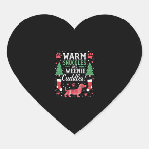 Weenie Dog Christmas Pajama Shirt Cute Weiner Ugly Heart Sticker