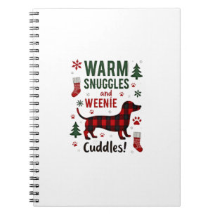 Weenie Dog Christmas Pajama Shirt Cute Weiner Ugly Notebook