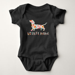 Weenie Mama Dachshund floral Baby Bodysuit