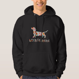 Weenie Mama Dachshund floral Hoodie