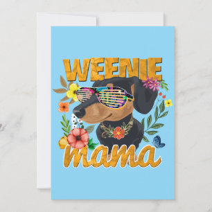 WEENIE MAMA Dachshund Party Invitations 