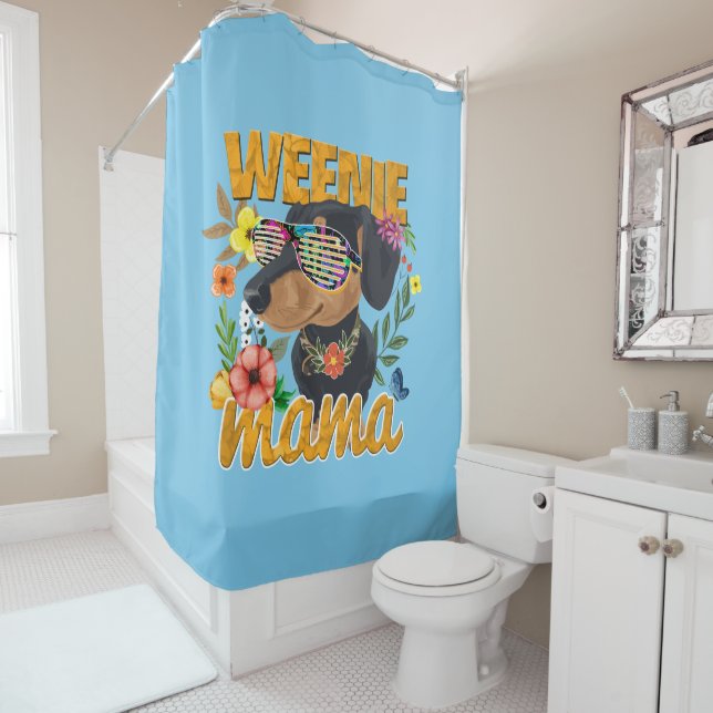 WEENIE MAMA SHOWER CURTAIN (In Situ)